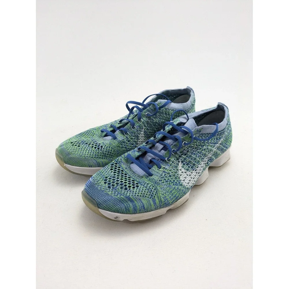 Womens Nike Zoom Agility Green White Flyknit Running Shoes 698616-403 Size 7